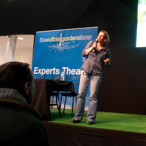 Naomi talking at the Edible Garden Show