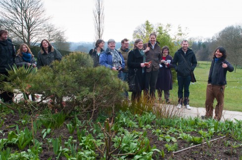 Siew Lee Vorley explaining palnting in the Long Border at Great Dixter March 2013