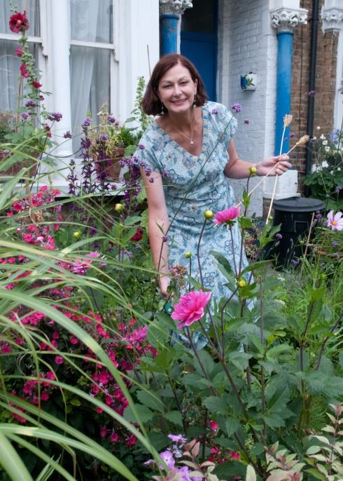 Annie in her front garden