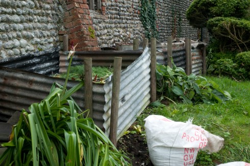 Compost bins at Wiveton Hall